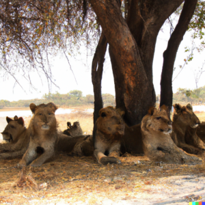 DALL·E 2023-03-02 17.02.43 - a pride of lions resting in the shade | Android Apps Review